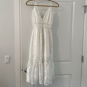 White lace midi dress